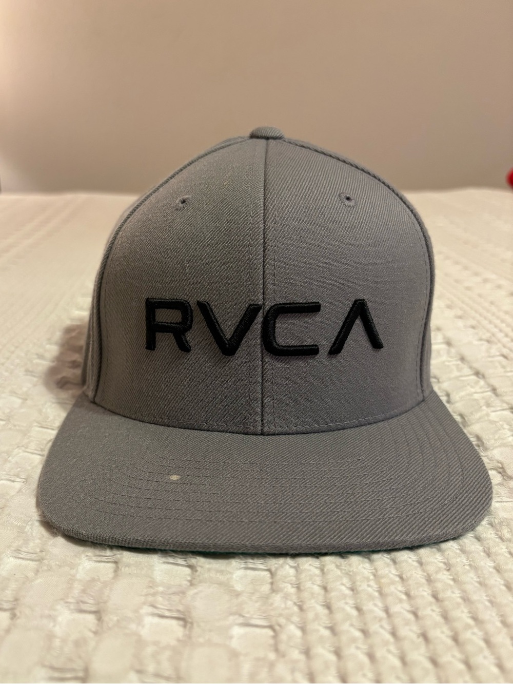 RVCA gray flat brim SnapBack cap